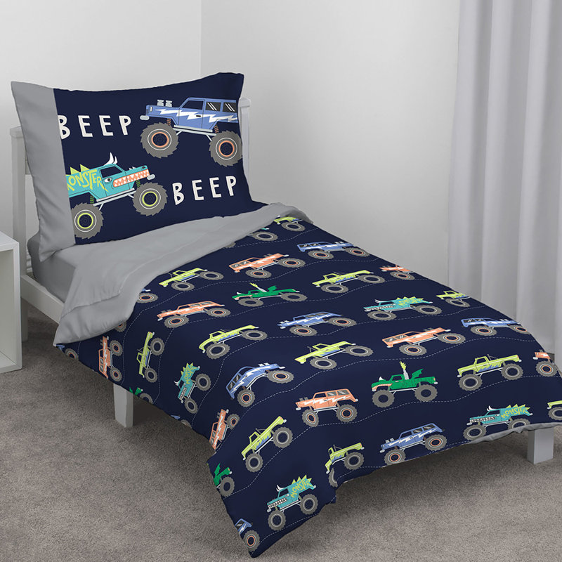 Carter's Monster Truck 4 Piece Toddler Bedding Set & Reviews | Wayfair